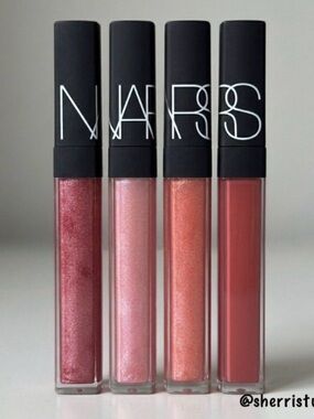 NARS Lip Gloss Lot Risky Business Orgasm Baby Doll Dolce Vita Full Size 0.18 oz